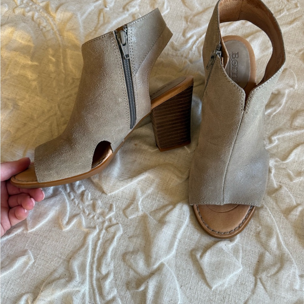 Born Taupe Suede Open-Toe Mule Sandals - Picture 3 of 5